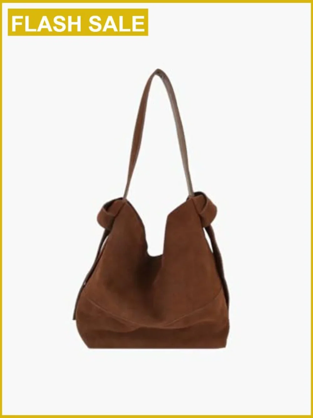 2-in-1 Genuine Suede Hobo Handbag Tote Purse Shoulder Crossbody Travel Bag